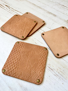 Double Sided Coasters - Tan x Reptile