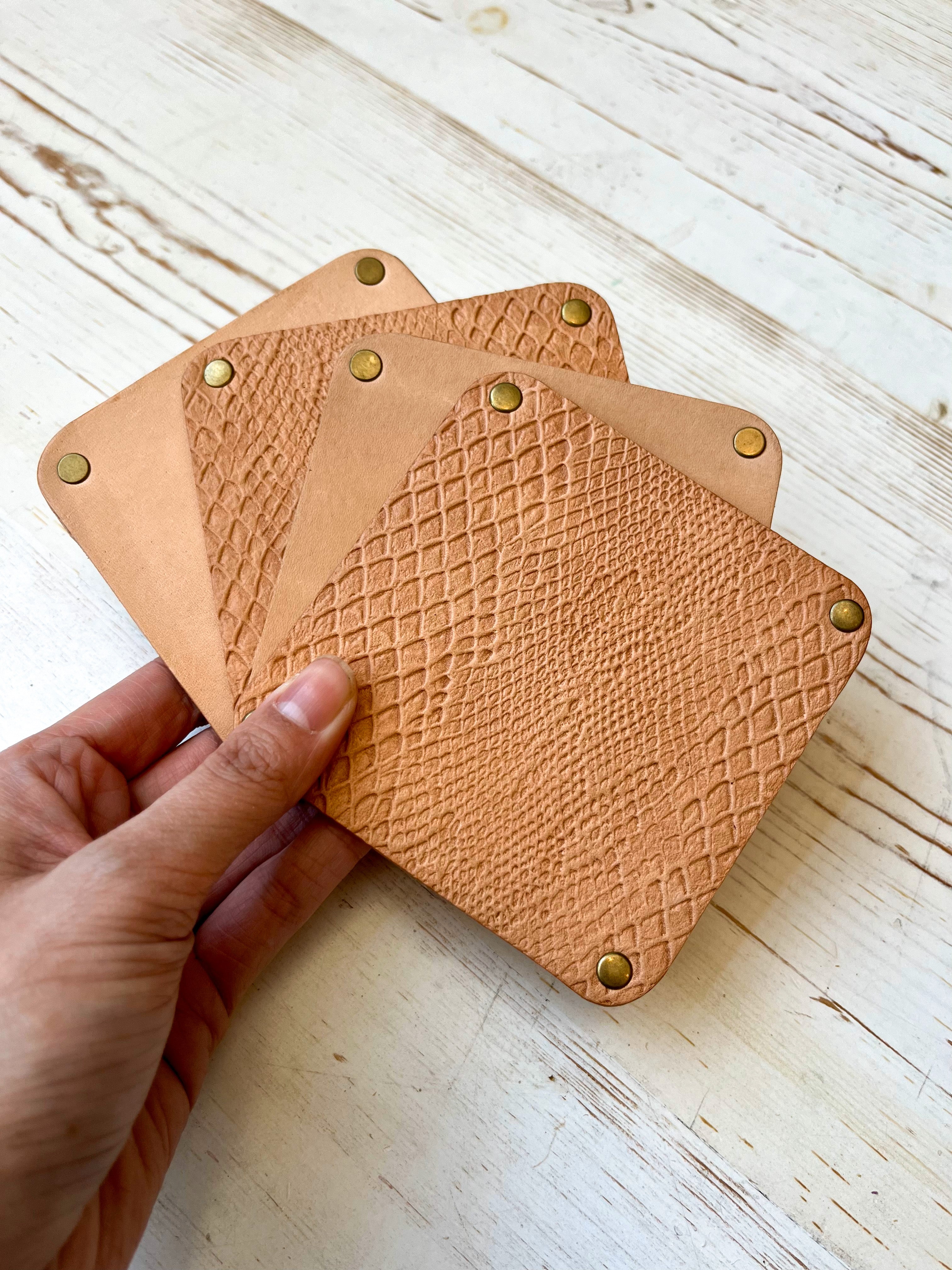 Double Sided Coasters - Tan x Reptile