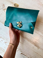 Load image into Gallery viewer, Asymmetrical Clutch  - Emerald Green
