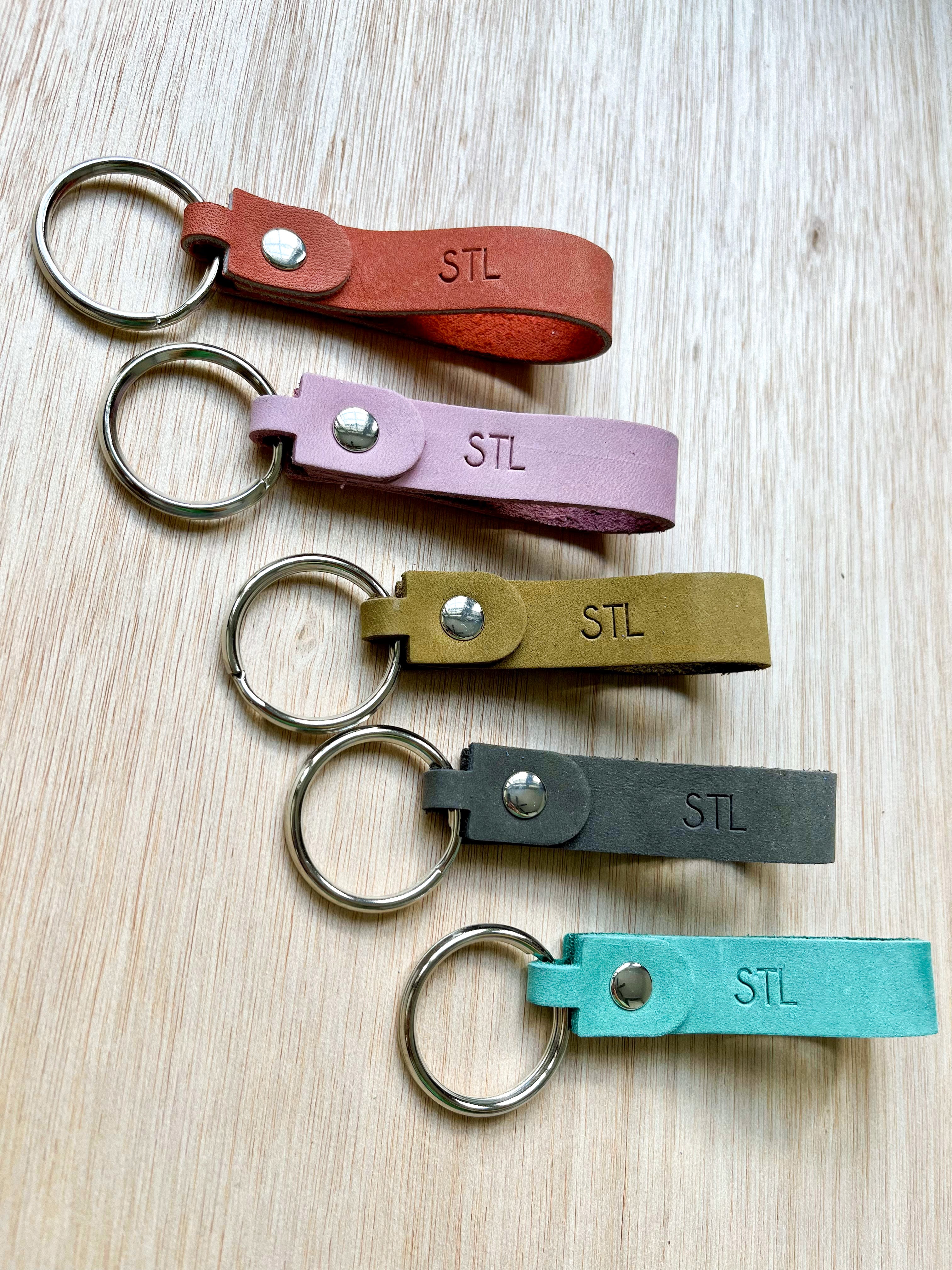 St. Louis Skyline Leather Keychain - Tan – Series Six