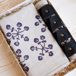 Load image into Gallery viewer, Linen Napkin + Leather Napkin Ring Gift Set

